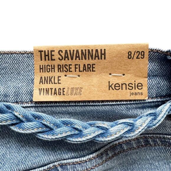 Kensie Jeans Women's Sz 8 29  Savannah High Rise Flare Raw Hem Ankle NWT New - Picture 12 of 14